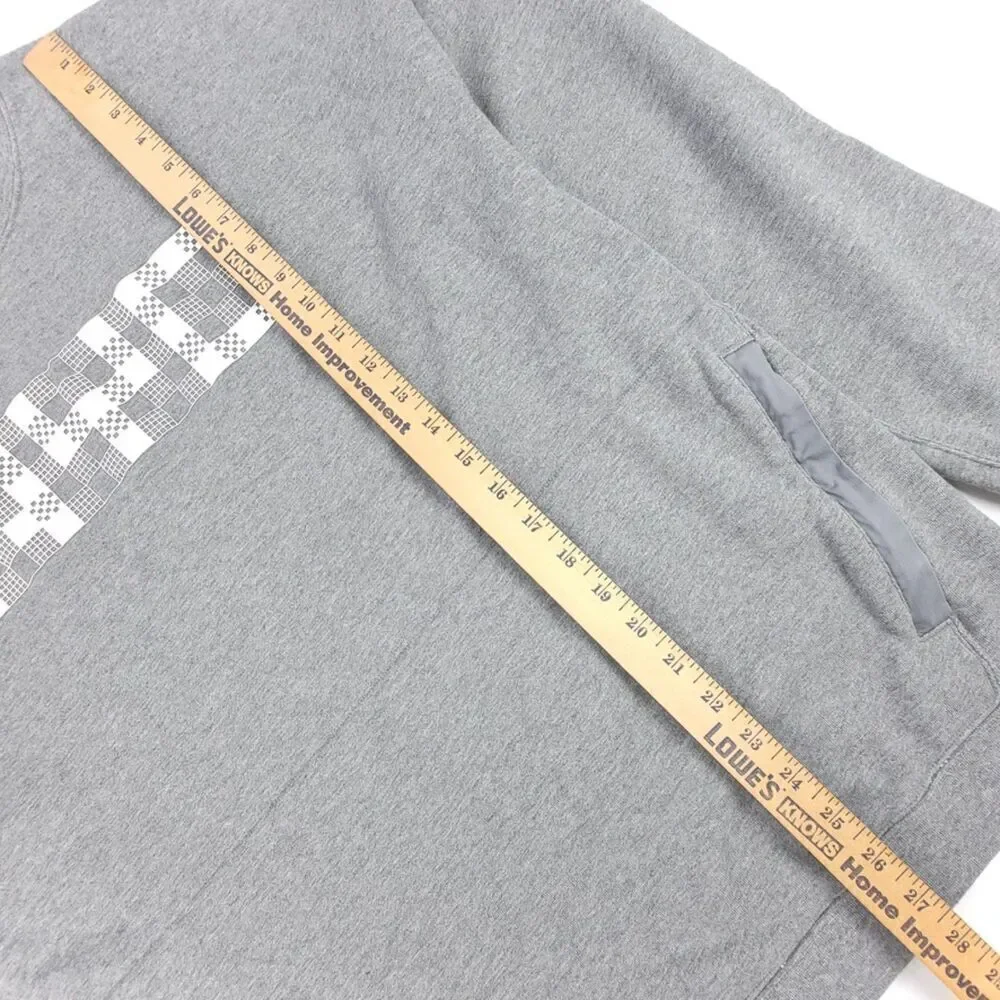 NIKE Nk Court NYC French Terry Crew Neck Sweatshirt Pullover Mens XL Gray White